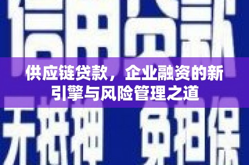 惠东供应链贷款，企业融资的新引擎与风险管理之道