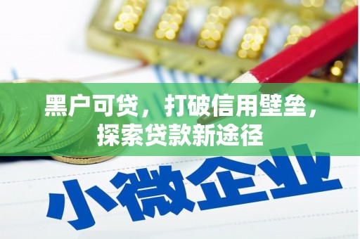 惠东黑户可贷，打破信用壁垒，探索贷款新途径
