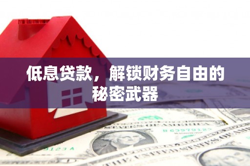 惠东低息贷款，解锁财务自由的秘密武器