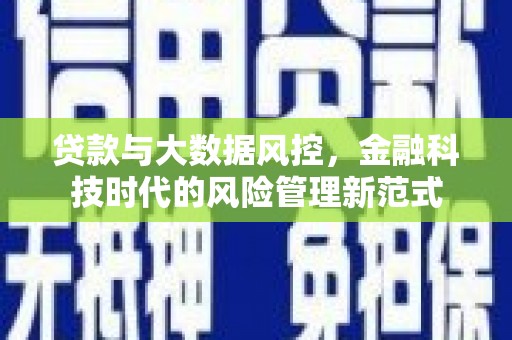 惠东贷款与大数据风控，金融科技时代的风险管理新范式