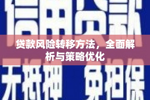惠东贷款风险转移方法，全面解析与策略优化