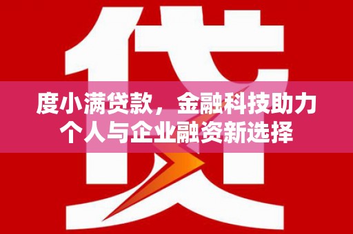 惠东度小满贷款，金融科技助力个人与企业融资新选择
