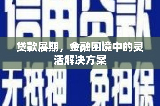 惠东贷款展期，金融困境中的灵活解决方案