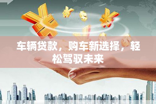 惠东车辆贷款，购车新选择，轻松驾驭未来