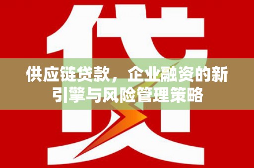 惠东供应链贷款，企业融资的新引擎与风险管理策略