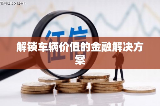 惠东解锁车辆价值的金融解决方案